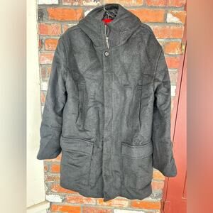 French Connection men’s hooded wool blend coat Large